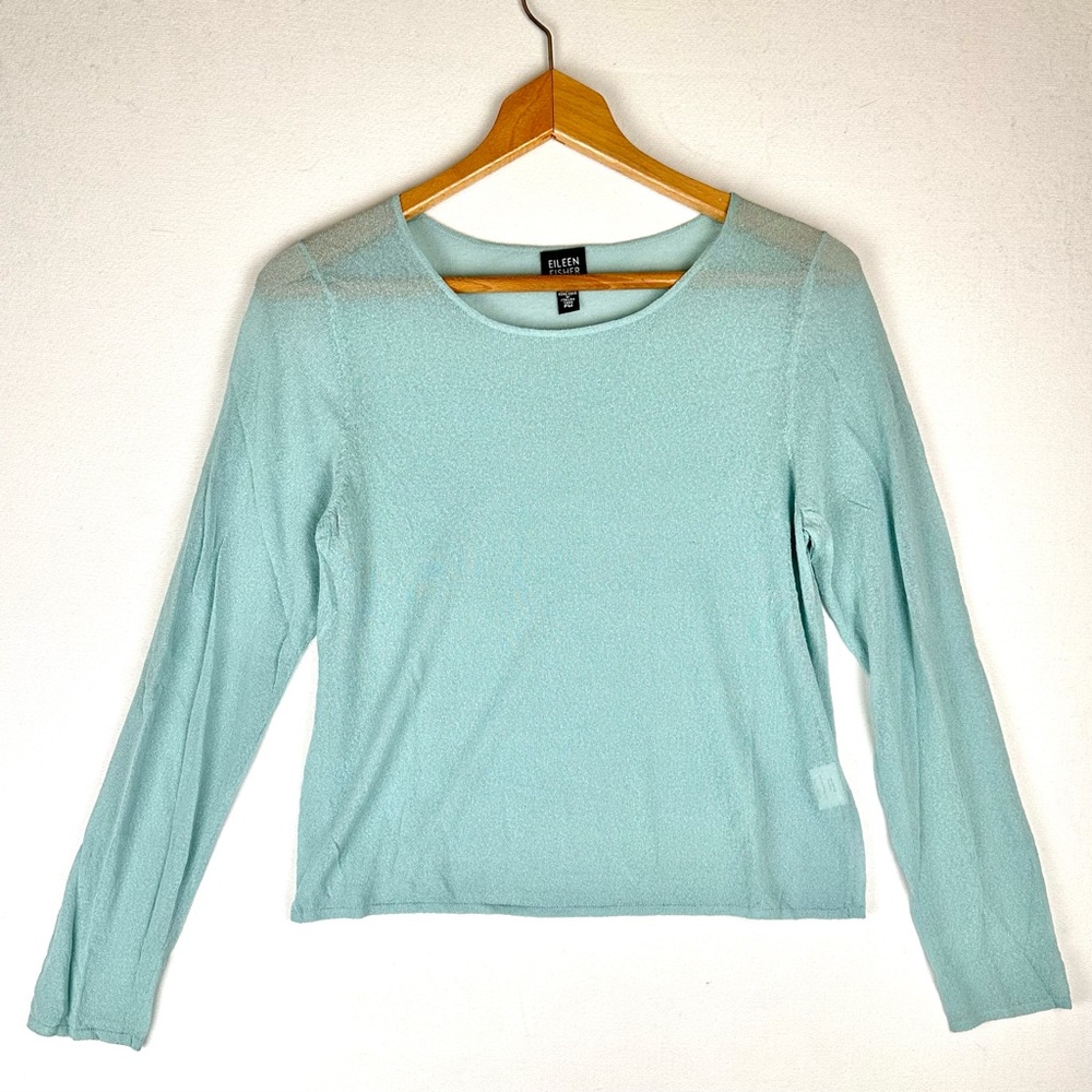Eileen Fisher Fine Gauge Lightweight Sweater Semi Sheer Office